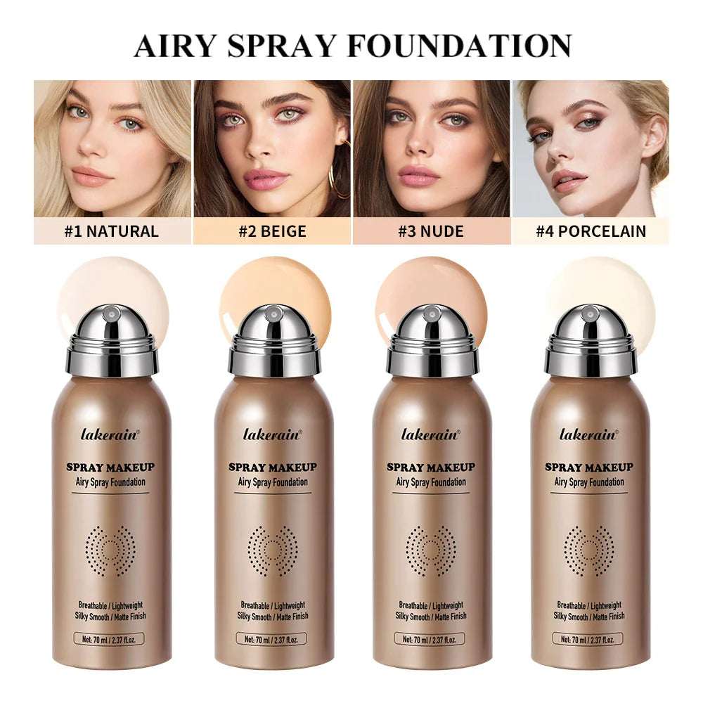 70ml Airbrush Spray Foundation – Matte, Lightweight & Long-Lasting