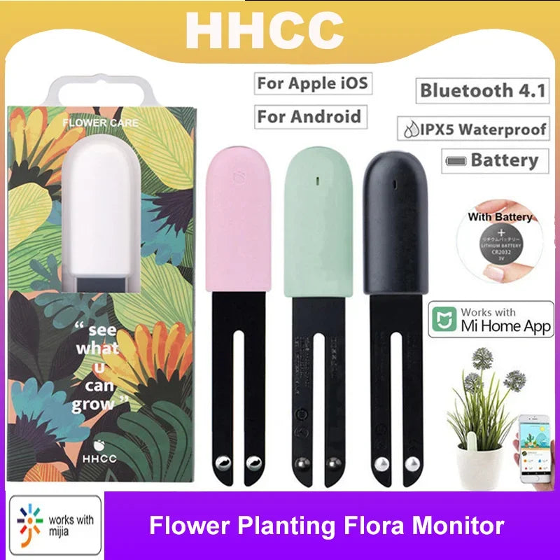 HHCC Flora Monitor Flower Care Plant Sensor Grass Soil Water Fertility Smart Tester Flower Gardening Detector For XiaoMi Mijia Peaceful Pleasures Health and Wellness