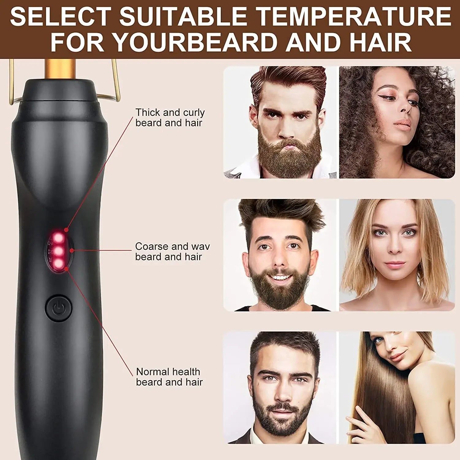 Electric Ceramic Hot Comb Hair Straightener Heat Pressing Anti-Scald Flat Iron for Wigs Beard Styling Tool Peaceful Pleasures Health and Wellness
