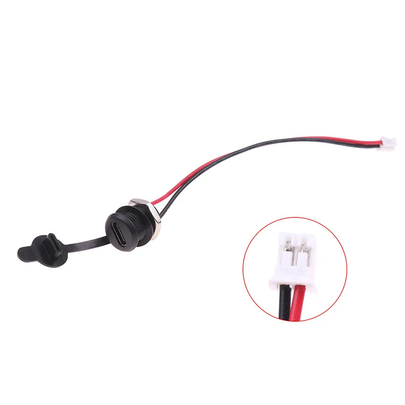 USB-C 2/4/5Pin High Current Charging Socket With PH2.0 Nut Snap Lock Plate USB Type-C Female Waterproof Female Connector Jack Peaceful Pleasures Health and Wellness 2Pin Black