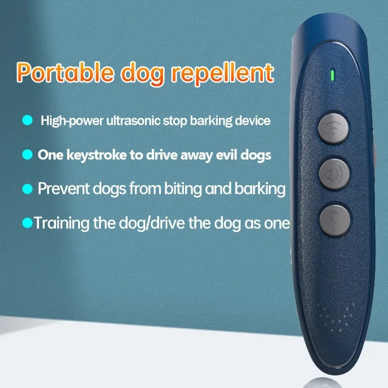 Handheld Ultrasonic Anti-Barking Dog Bark Training Device Silent Pet Behavior Control Deterrent Tool With LED Indicator Peaceful Pleasures Health and Wellness