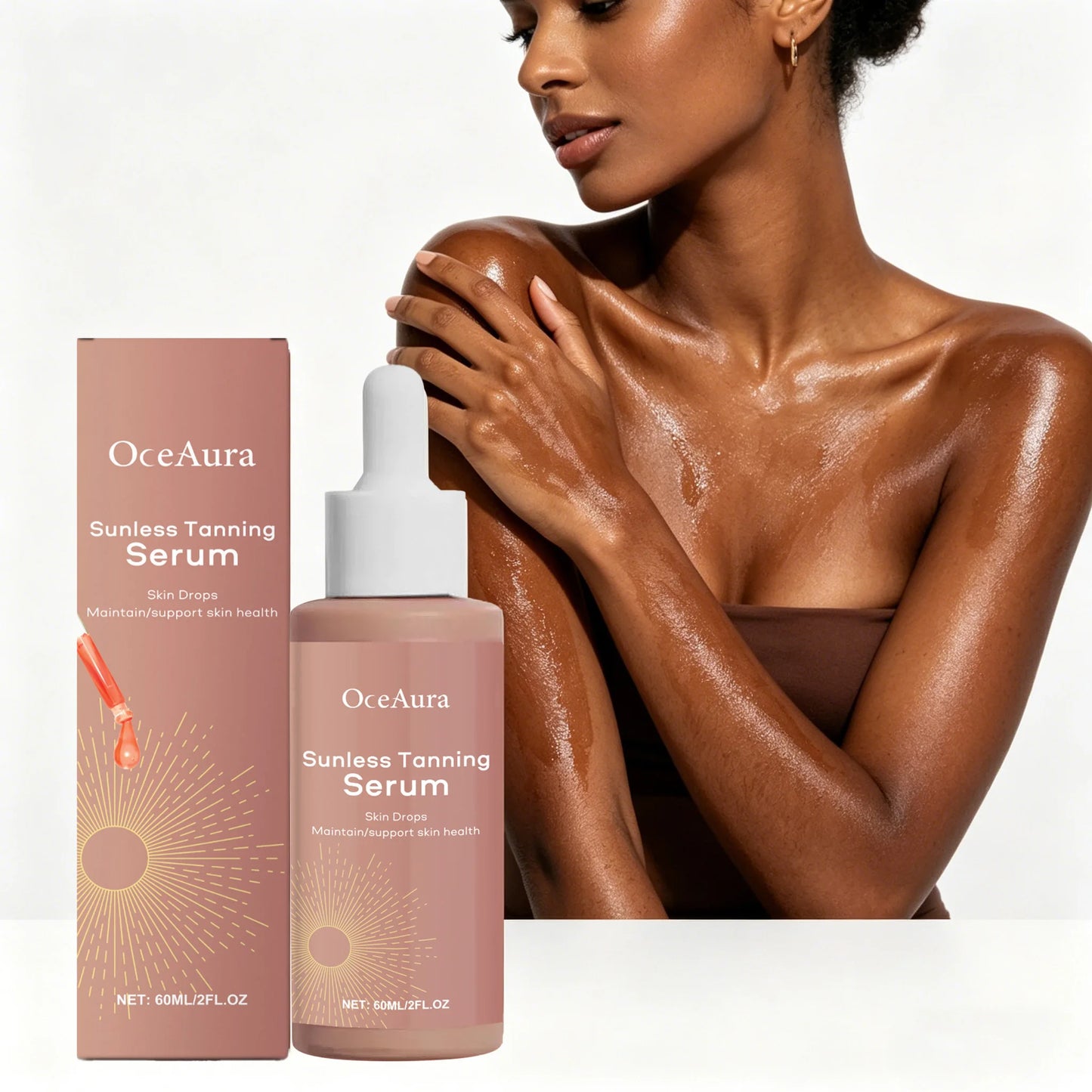 OceAura Sunless Self-Tanning Serum 60ml | Bronzer & Moisturizer