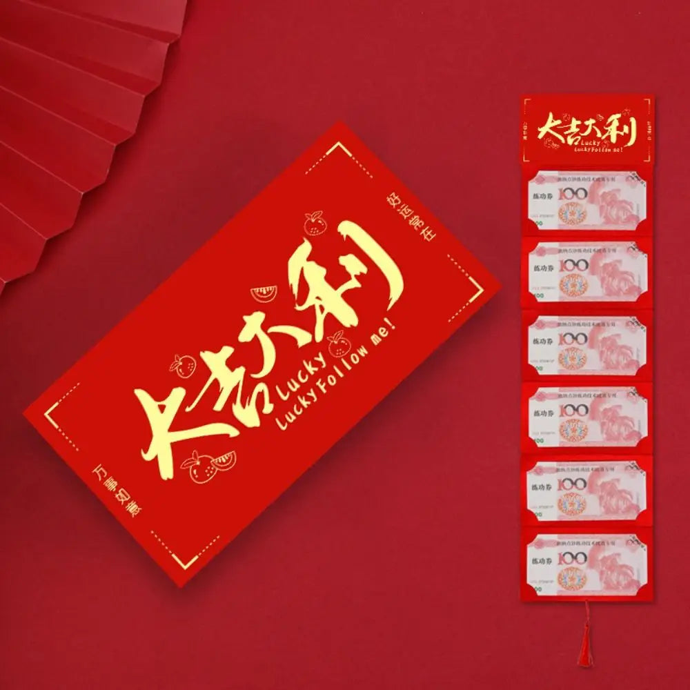 Creative New Year Packet Red Envelope DIY Packing Best Wishes Blessing Bag Luck Money Bag Tassels Red Pocket Celebration Party Peaceful Pleasures Health and Wellness