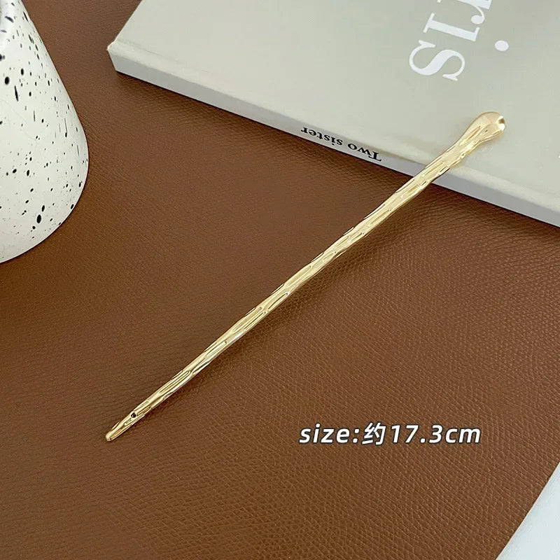 4pcs Trendy Metal Hair Accessories for Women, Minimalist Geometric Bump Hairpin Hair Sticks, Headwear Hairstyle Jewelry Peaceful Pleasures Health and Wellness F