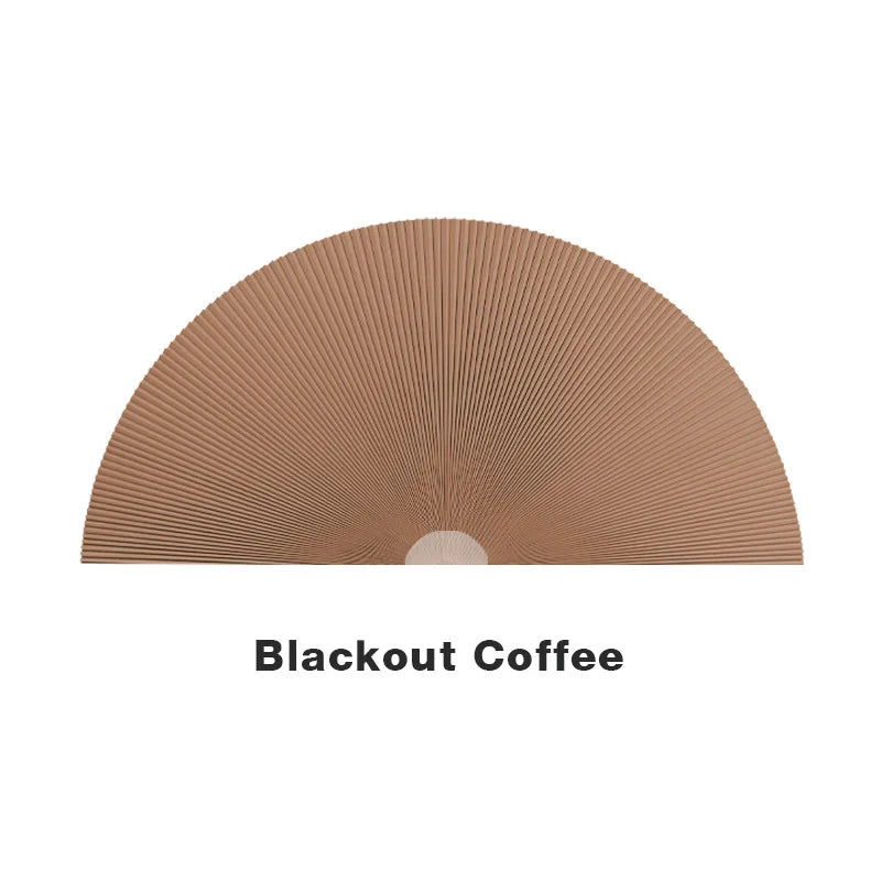 Semi-Circular Honeycomb Blinds Arched Windows Light Filtering Trimmable Shades Custom Fit Half-Round Window Coverings Privacy Peaceful Pleasures Health and Wellness Blackout Coffee Radius 59cm 105 hole