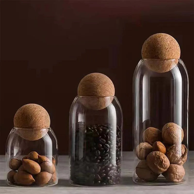 Glass Sealed Jar Kitchen Miscellaneous Grain Storage Jar Coffee Bean Transparent Glass Product Storage Jar Peaceful Pleasures Health and Wellness