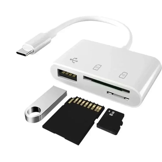 3-in-1 USB-C Memory Card Reader – SD TF CF OTG Adapter Memory Card Reader Peaceful Pleasures Health and Wellness