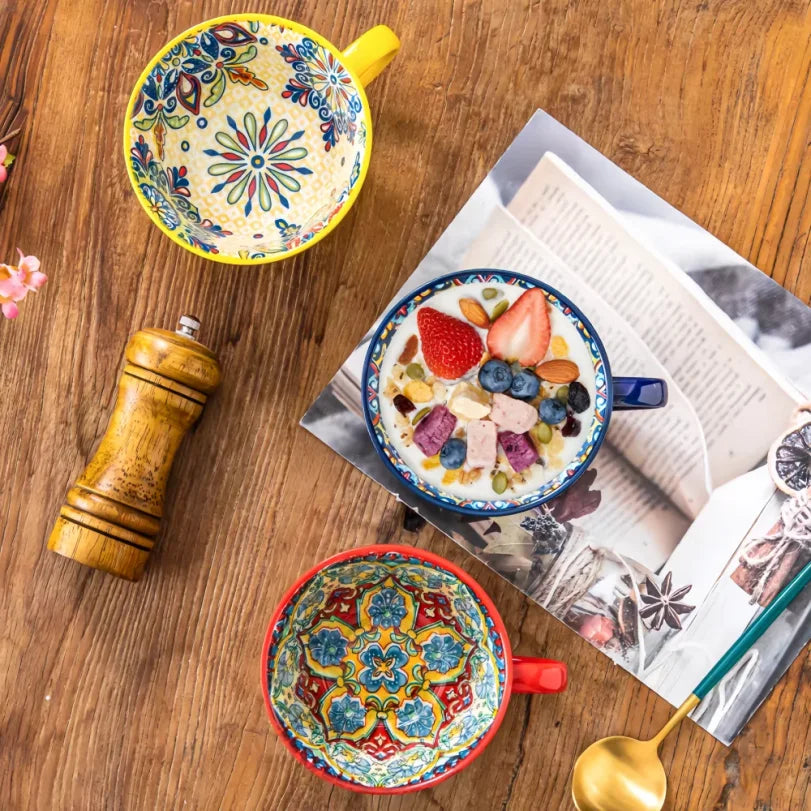 Bohemian Ceramic Coffee Mug 13.5 oz | Fun Gift Mug