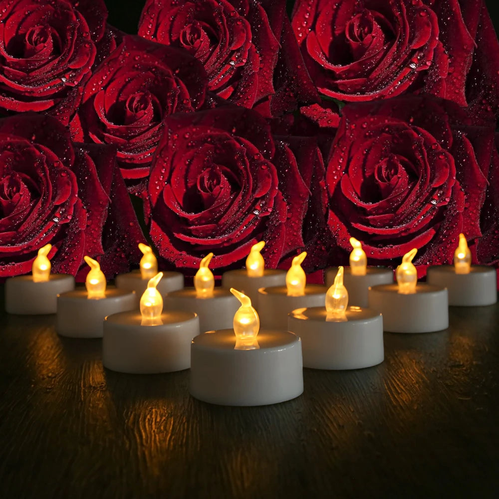 LED Tea Lights Candles Realistic Flickering Battery Operated Tealights Long Lasting Electric Candles for Christmas Wedding Decor Peaceful Pleasures Health and Wellness