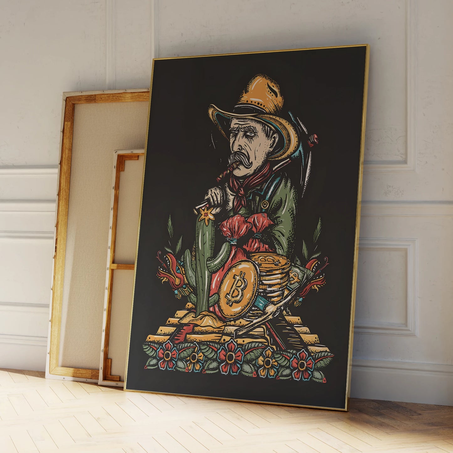 Abstract Bitcoin Miner Canvas Wall Art Print | Home Decor