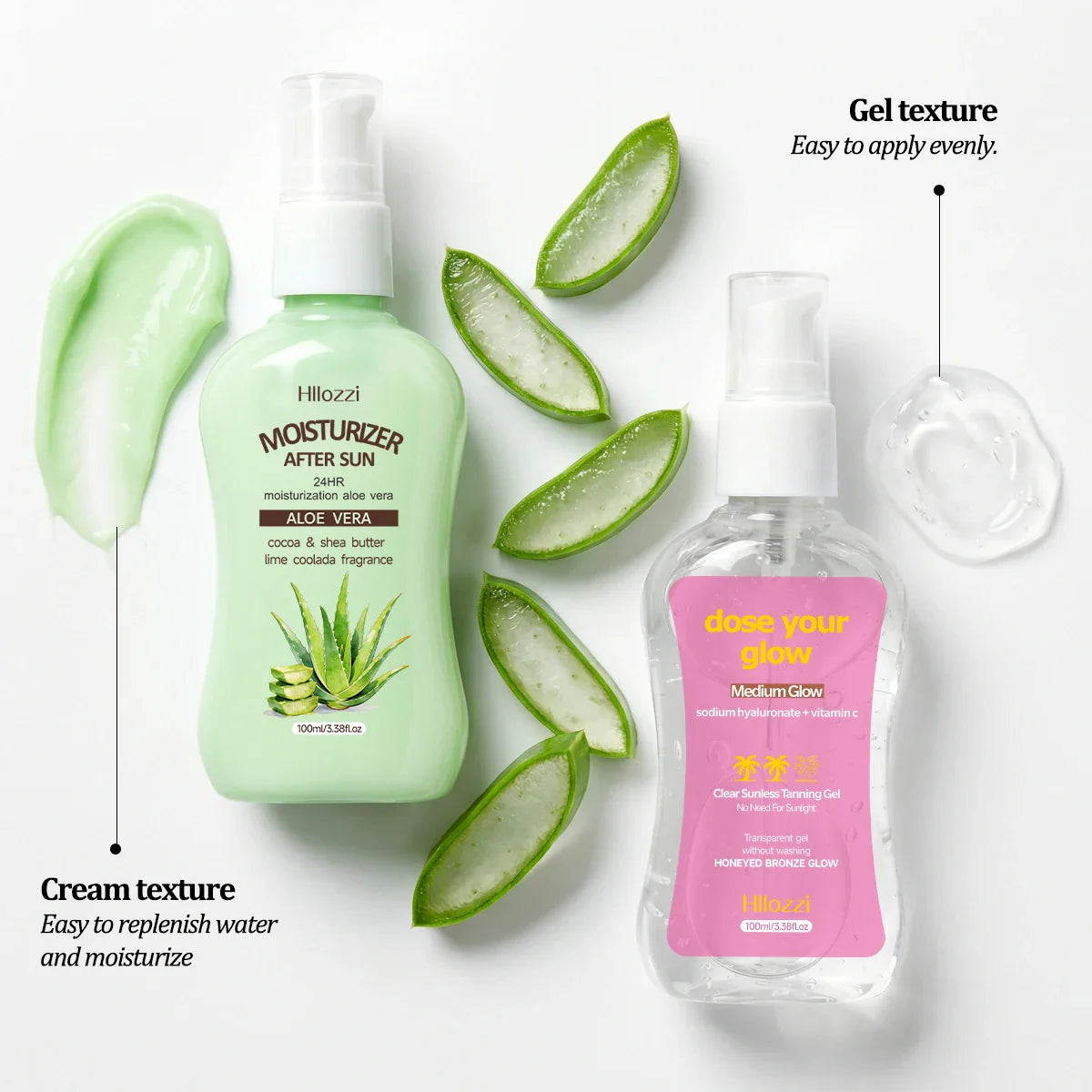 Clear Sunless Tanning Gel – Medium Glow & After Sun Moisturizer