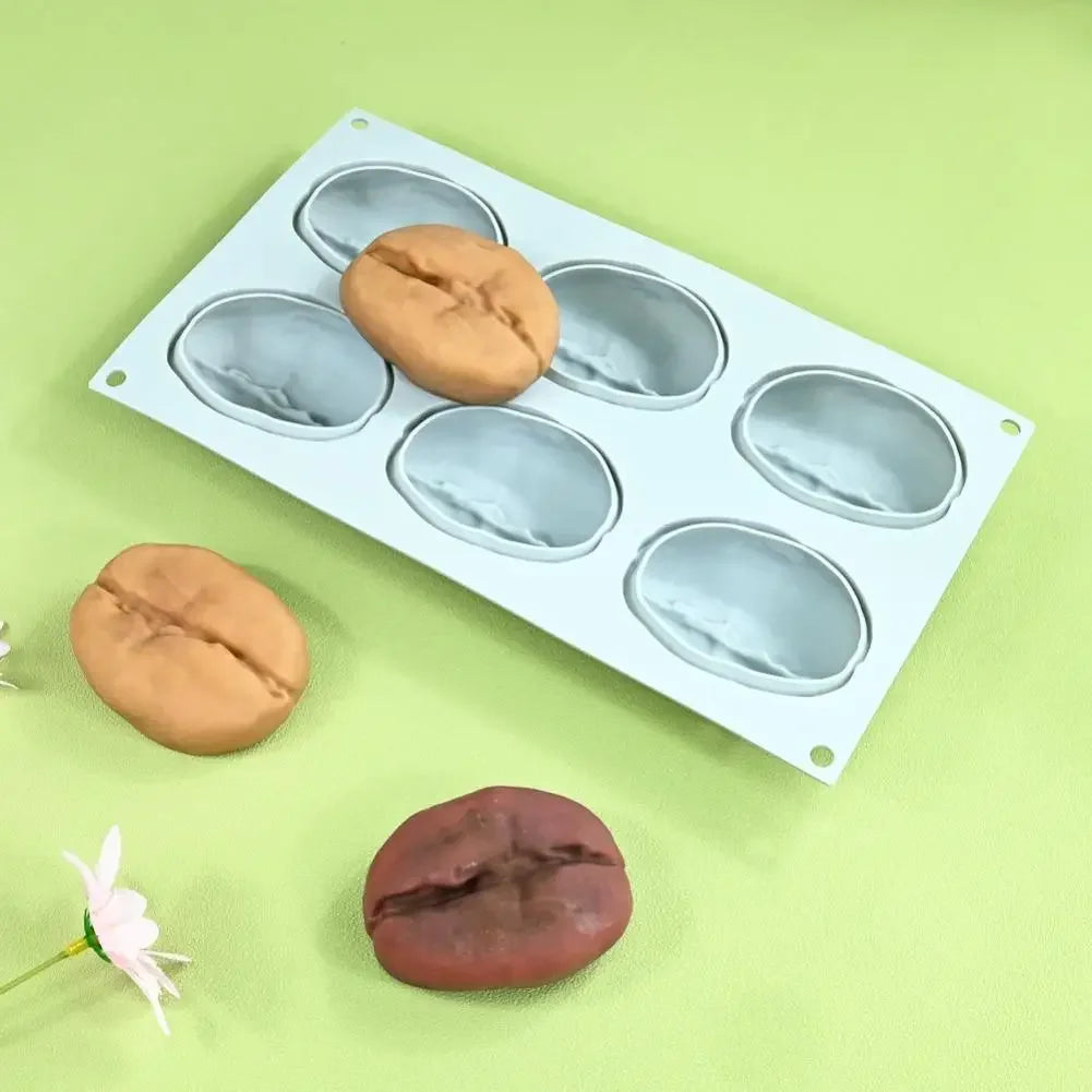 6 Cavity Nut Shaped Silicone Mold 3D Simulation Almond Pistachio Pecan Coffee Bean Mould Baking Tool for DIY Mousse Cake Pudding Peaceful Pleasures Health and Wellness