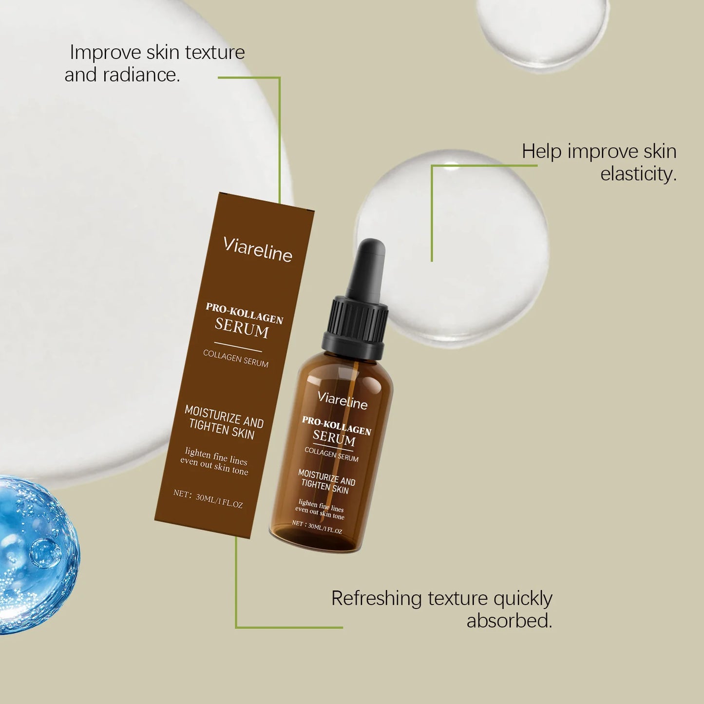 Viareline Hyaluronic Acid & Collagen Face Serum 30ml