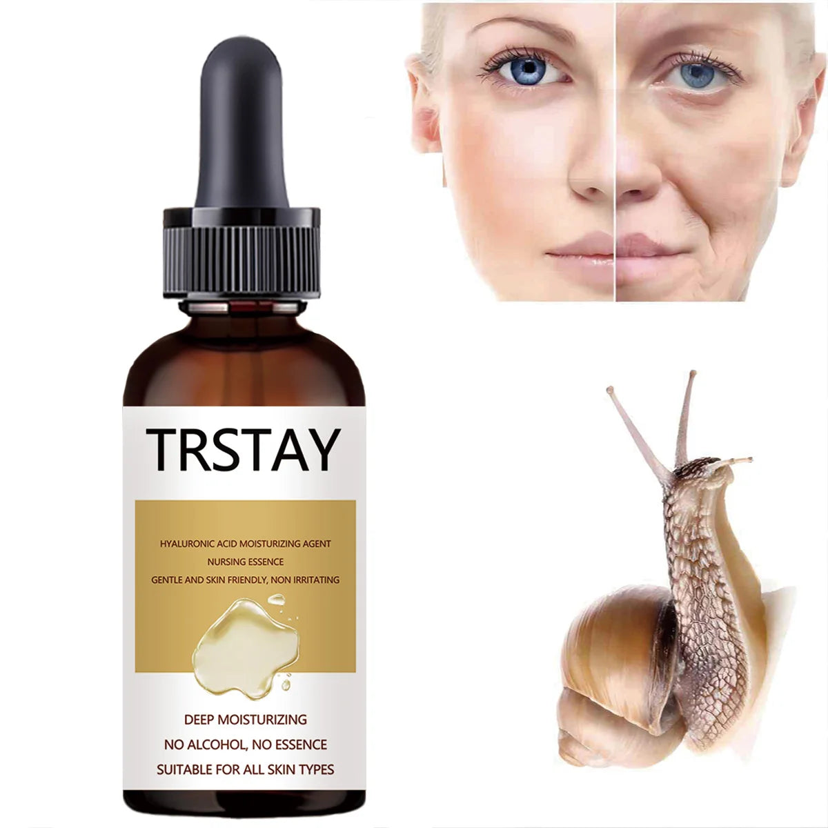 Snail Extract Serum Face Essence Anti Wrinkle Hyaluronic Acid Anti Aging Collagen Whitening Moisturizing Face Care Freeshipping Peaceful Pleasures Health and Wellness