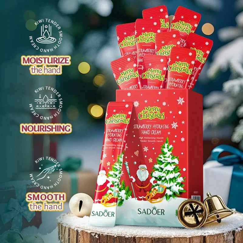 Christmas Strawberry Hand Cream Set – 20 x 4ml Mini Tubes