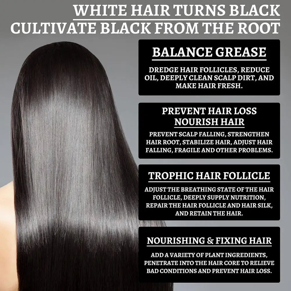 White To Black Hair Oil for Repairing From White To Black Nourishing Moisturizing Scalp Herbal Lotion Liquid Repair Hair Care Peaceful Pleasures Health and Wellness