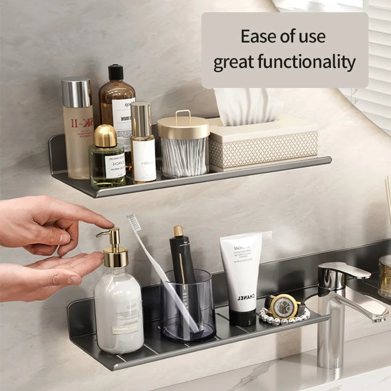 Space Aluminium Bathroom Faucet Storage Tray & Washbasin Rack