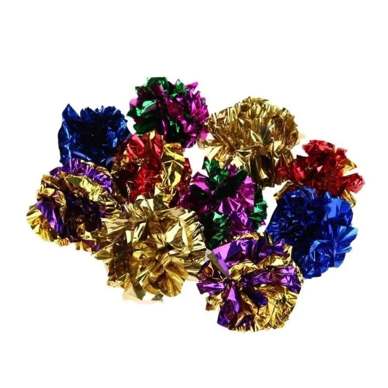 Mylar Crinkle Foil Balls Cat Kitten Sound Play Toy Crackle Paper