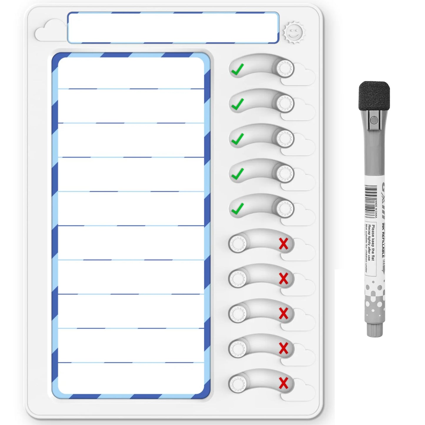 Multiple Kids Chore Board Sliding Checklist Memo Plastic Board for Home Office School Whiteboard Plans Peaceful Pleasures Health and Wellness With A Pen