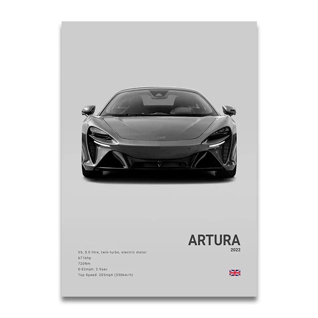 SENNA 720S ARTURA Canvas Wall Art Print Poster P1 765LT Supercar Decorative Painting Modern Home Decor Car Lover Gift Unframed Peaceful Pleasures Health and Wellness SW10910 20x30cm