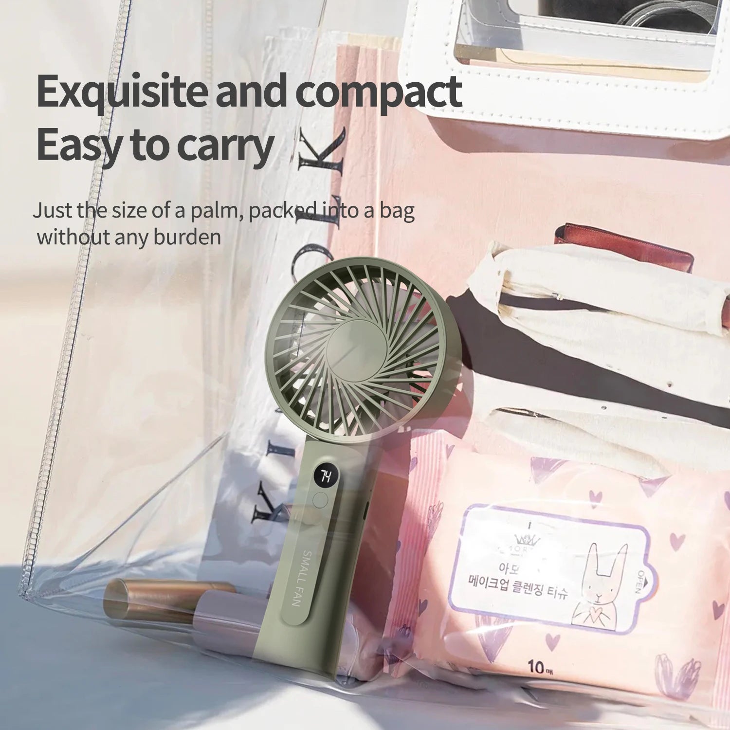 New Portable Handheld Fan, Fan 6 Speed Wind LED Display Personal Mini Travel Fan Hand Held Fan USB Foldable Electric Fan Peaceful Pleasures Health and Wellness