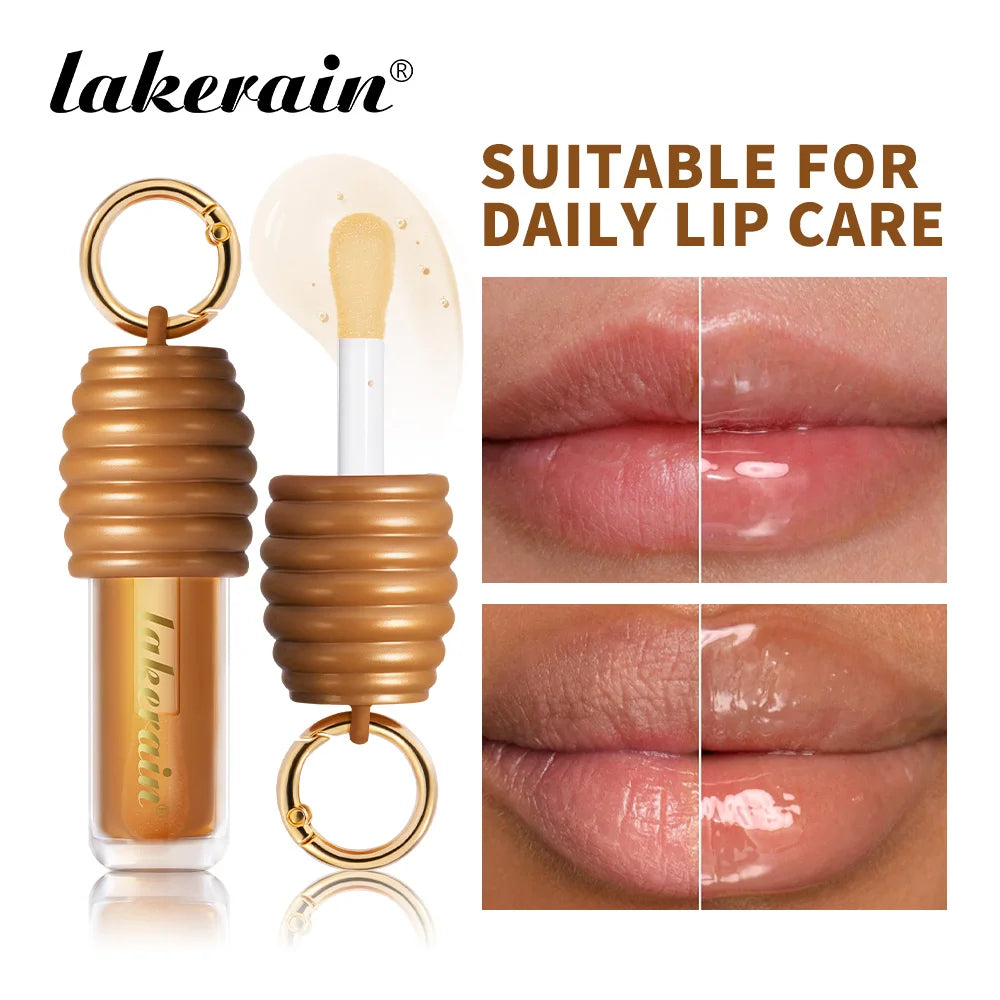 Lakerain Honey Lip Gloss Long Lasting Moisturized Glossy Texture Lightweight Non-sticky Gorgeous Glossy Finish Smooth Lip Makeup Peaceful Pleasures Health and Wellness
