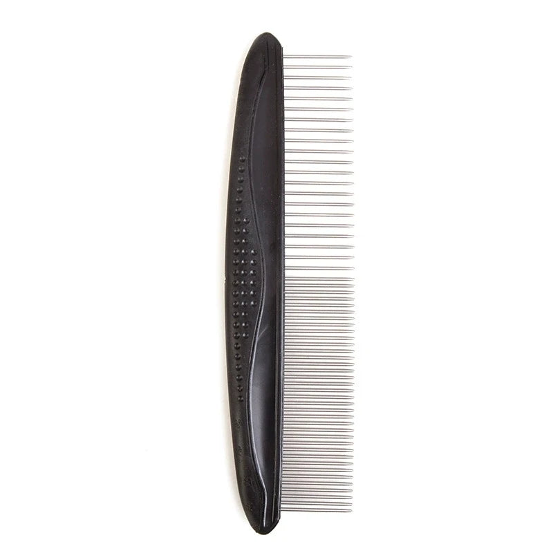 Stainless Steel Dog & Cat Grooming Comb | Detangling Massage Pet Grooming Comb Peaceful Pleasures Health and Wellness black