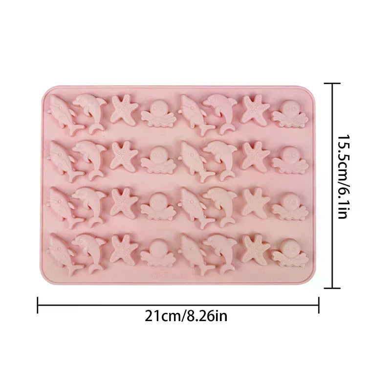 Silicone Chocolate Candy Mold | Rabbit, Fish & Heart Shapes