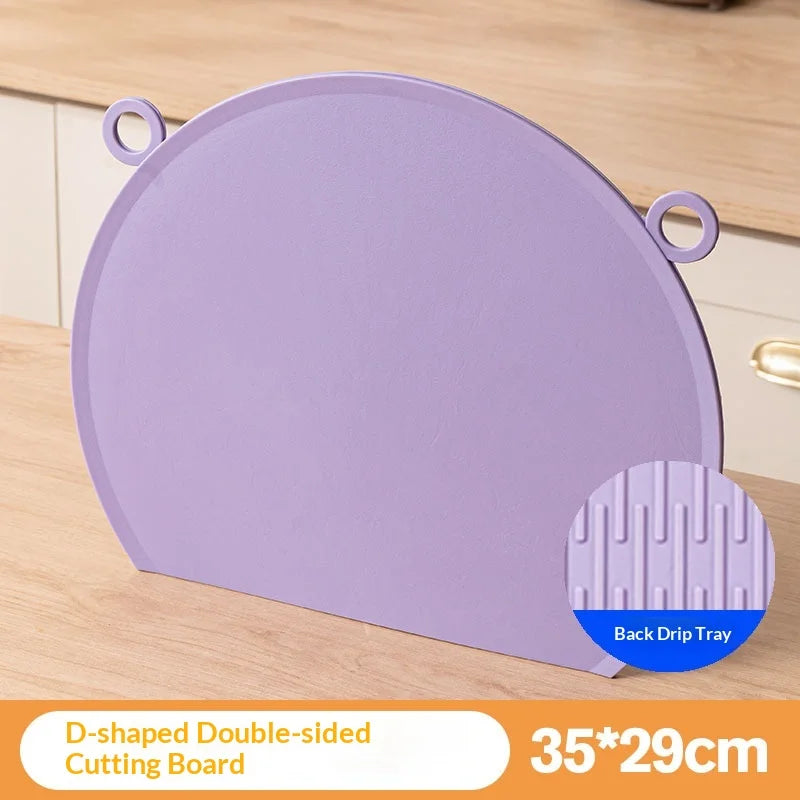 New Non-Slip Dura Kitchen Tpu Cutting Board, Round Flexible Bendable Design, Dishwasher Safe, Ideal for Kitchen & Restaurant Use Peaceful Pleasures Health and Wellness Purple