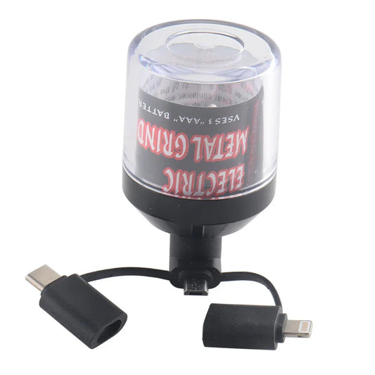 Electric Herb & Spice Grinder – Aluminum USB Tobacco Mill Electric Herb Grinder Peaceful Pleasures Health and Wellness