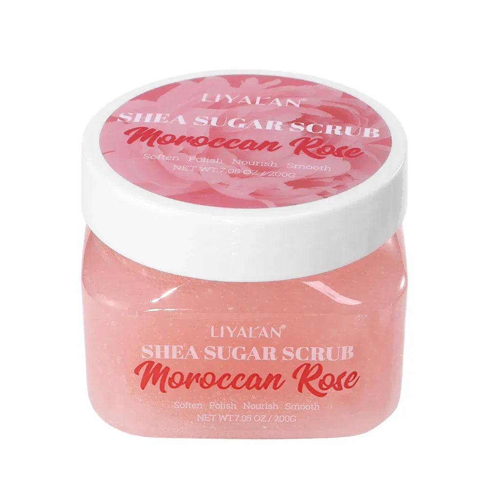 Shea Sugar Body Scrub – Moroccan Rose, Coconut Lime & Pineapple Peaceful Pleasures Health and Wellness Moroccan Rose 200g China Mainland