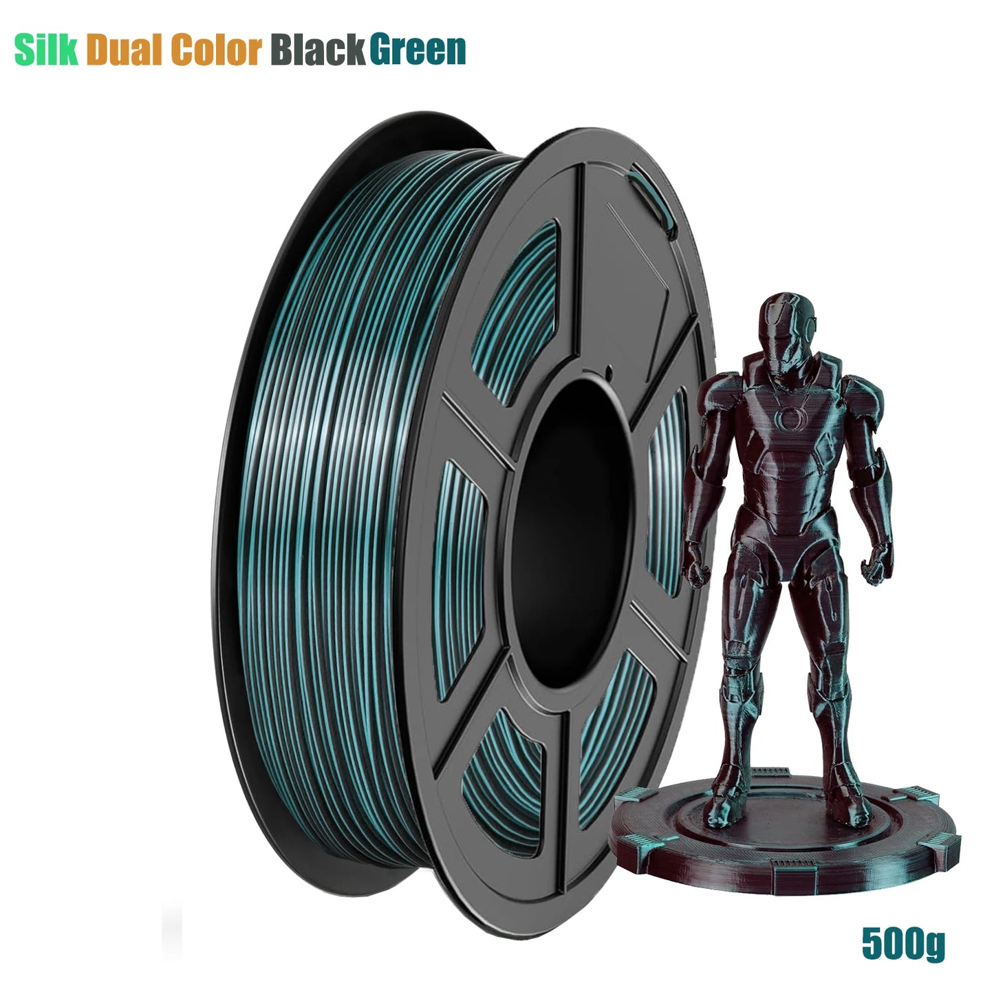 Silk Dual Color PLA Filament 1.75mm Bicolor Two-Tone 3D Print
