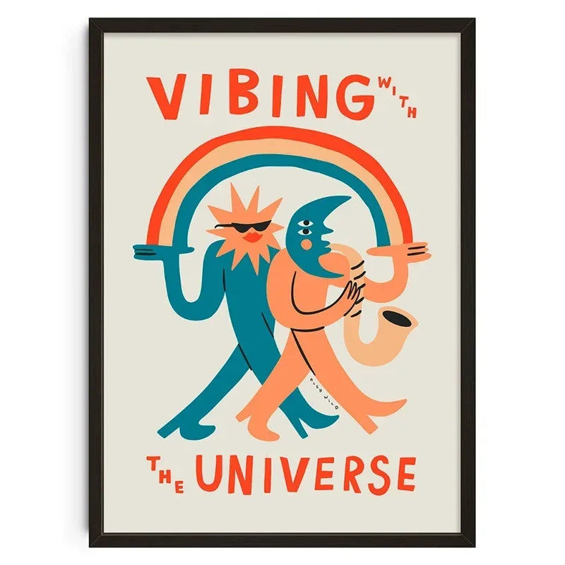 Retro Abstract Canvas Wall Art Print | Home & Living Room Decor
