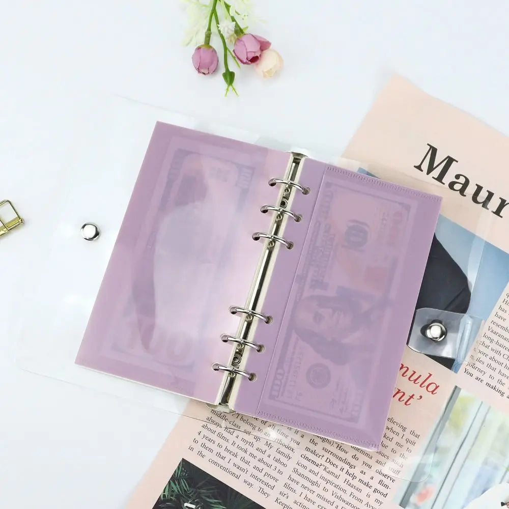 5pcs A6/A7 Binder Folders Inner Page 6 Hole Colorful Idol Photo Card Holder Budget Sheet PP Loose Leaf Inside Paper Peaceful Pleasures Health and Wellness
