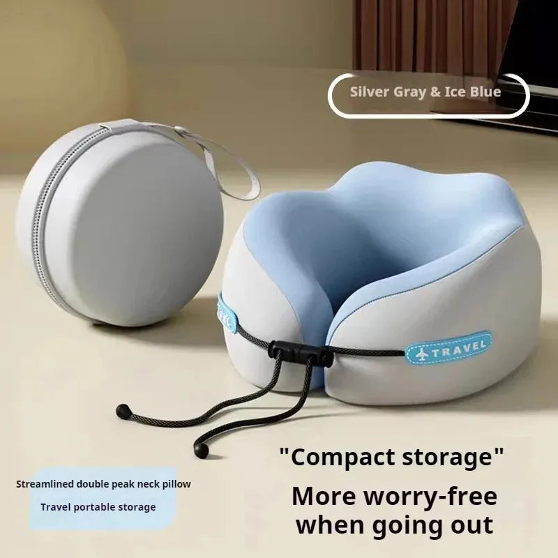 Memory Foam Neck Pillow Travel Pillow Portable U Shape Pillow for Airplane Or Office Home Comfort Support Peaceful Pleasures Health and Wellness