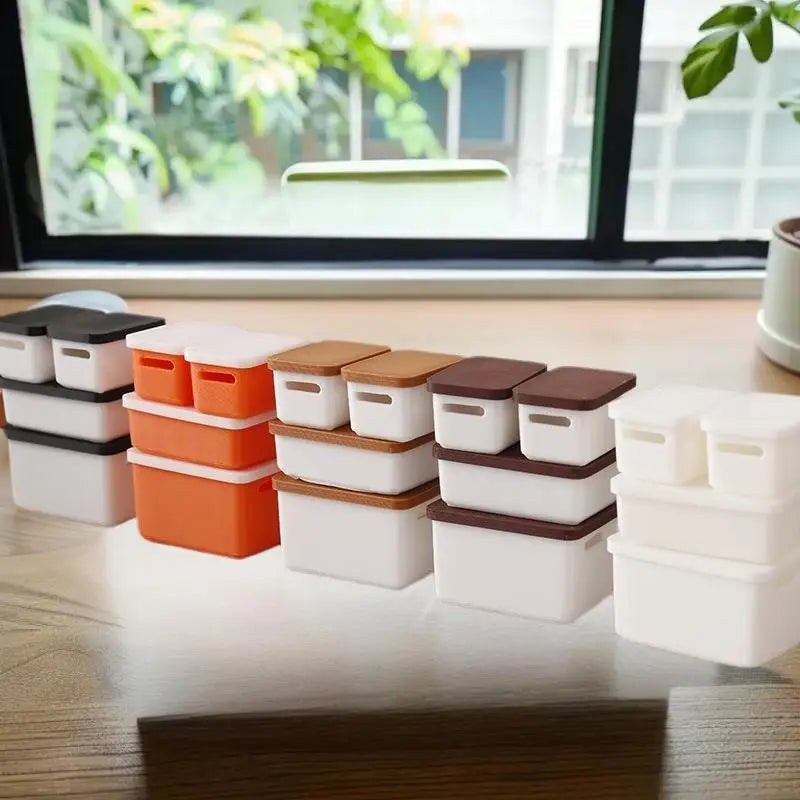 1/12 Dollhouse Miniature Food Storage Cases Set of 4 with Lids