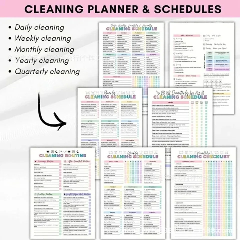 ADHD Cleaning Planner Bundle Home Organization Schedule Weekly