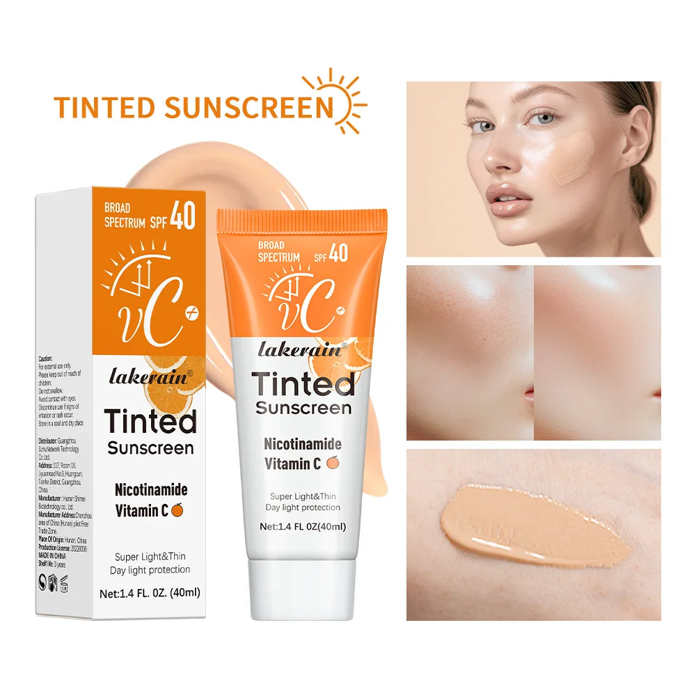 Vitamin C Sunscreen Foundation Vitamin E moisturizing whitening even skin tone delays aging and reduces skin fine lines Peaceful Pleasures Health and Wellness army green
