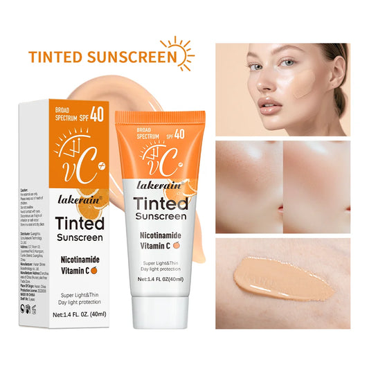 Vitamin C Sunscreen Foundation Vitamin E moisturizing whitening even skin tone delays aging and reduces skin fine lines Peaceful Pleasures Health and Wellness army green