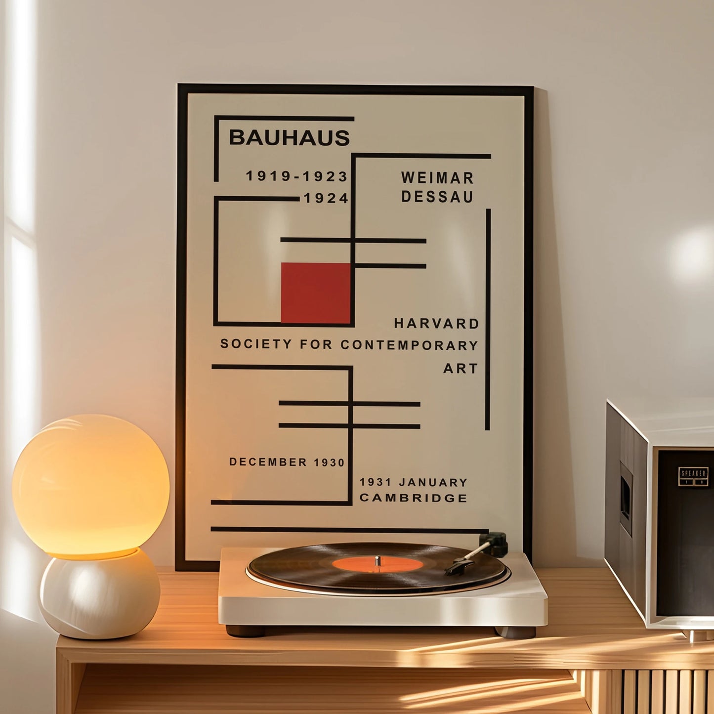 Modern Minimalist Bauhaus Canvas Wall Art Print | Home Decor