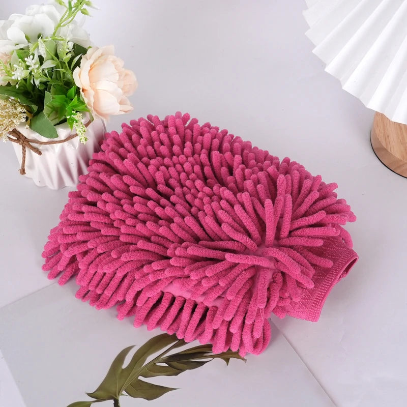 Car Washing Tools Chenille Car Wiping Gloves Coral Velvet Water Absorbing Cleaning Products Lock Mouth Waterproof Caterpillar Peaceful Pleasures Health and Wellness 2pcs 3