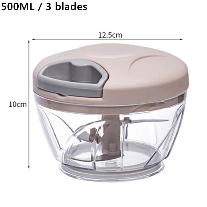 Manual Food Chopper 500/900ml – Garlic, Onion & Vegetable