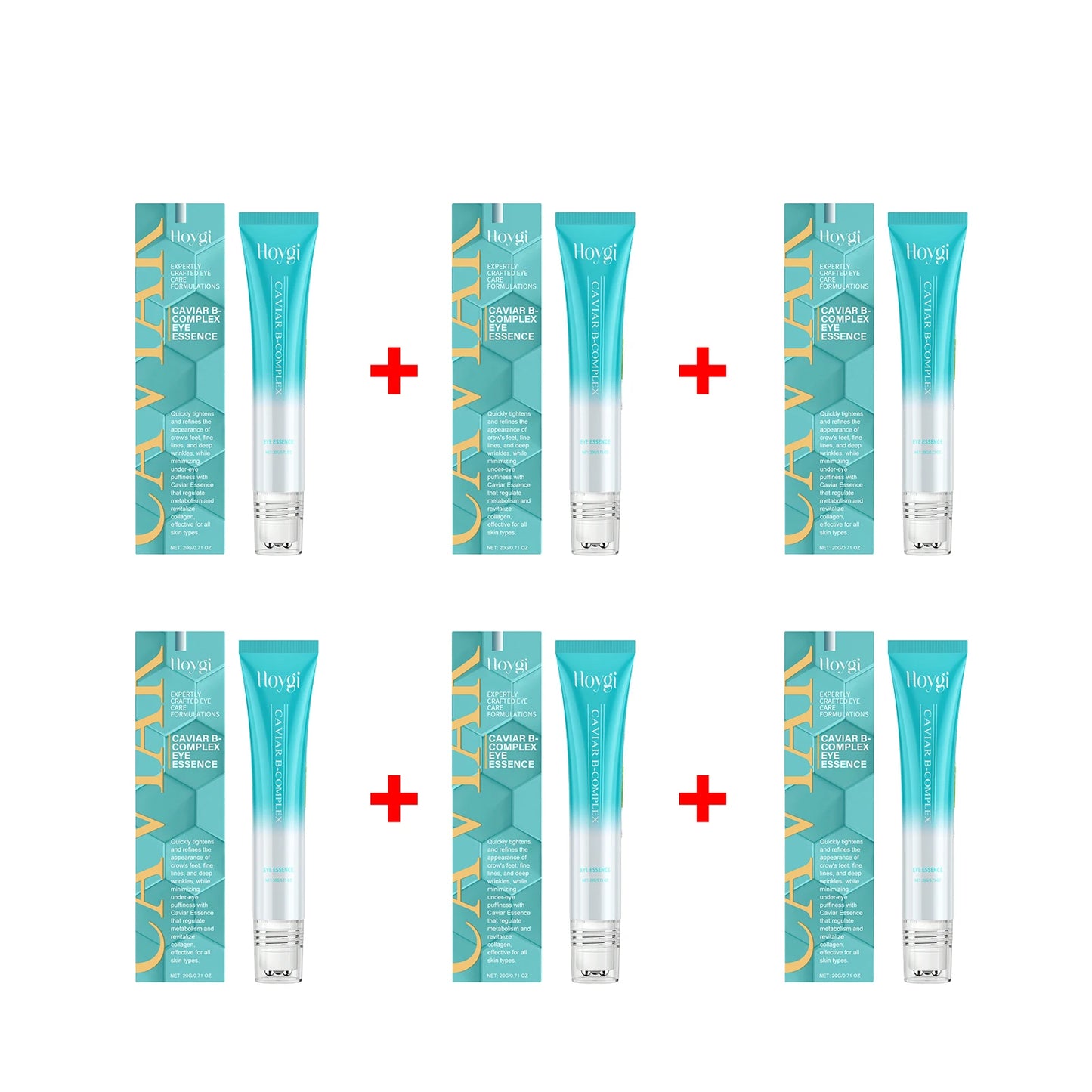 Caviar Eye Essence Firming Lifting Fine Lines Smoothing Remove Dark Clrcles Anti Puffiness Moisturize Skin Around the Eye Serum Peaceful Pleasures Health and Wellness 6 X 20g boxed