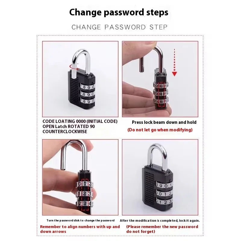 3-Pack 4-Digit Combination Padlock | Waterproof Keyless Lock