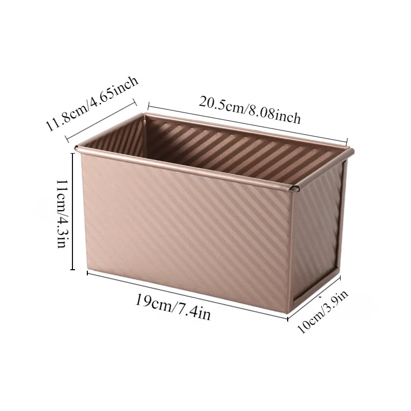 Pullman Loaf Pan with Lid – 1lb Non-Stick Carbon Steel Bread Pan
