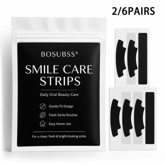 Black Teeth Brightening Strips – 2 or 6 Pairs | Daily Smile Care Teeth Brightening Strips Peaceful Pleasures Health and Wellness