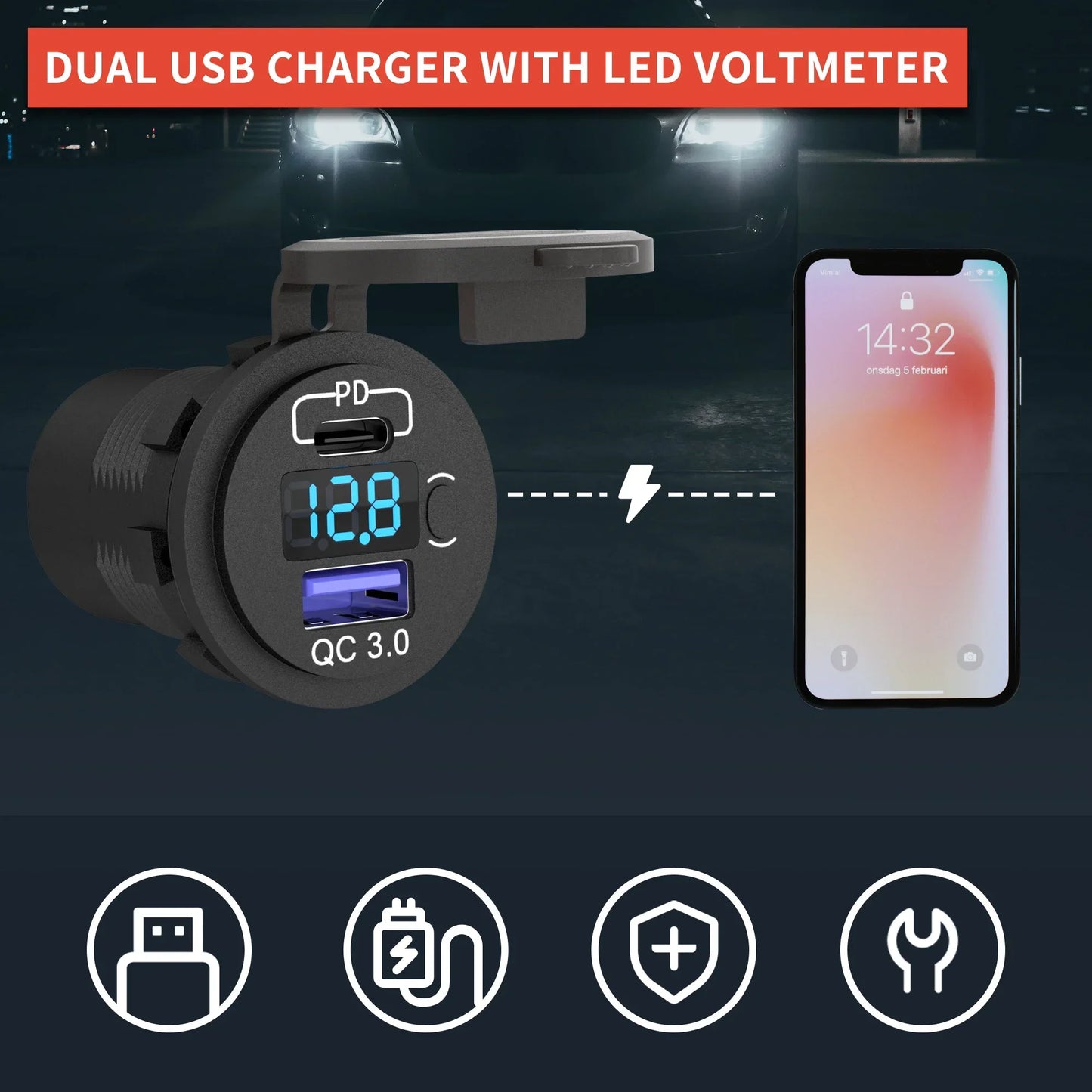6 Gang Rocker Switch Box Waterproof 12V SPST ON/Off lED Light Bar Switch Panel with Dual USB Outlet PD3.0 & QC3.0 Car USB Port Peaceful Pleasures Health and Wellness