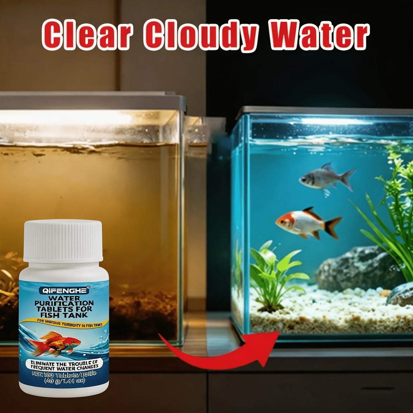 Aquarium Water Clarifier Tablets – Clear Cloudy Fish Tank Fast
