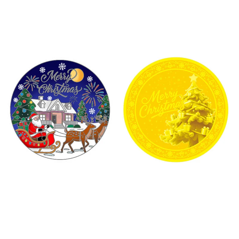 Merry Christmas Gold Metal Commemorative Souvenir Coin