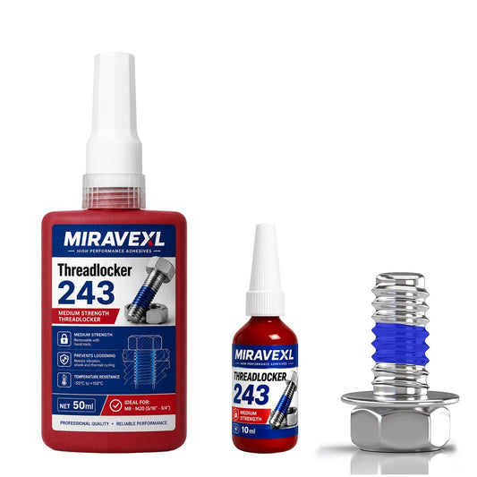 MIRAVEXL Threadlocker 243 Medium Strength Anaerobic Adhesive 10/50ml Threadlocker Adhesive Oasis Select